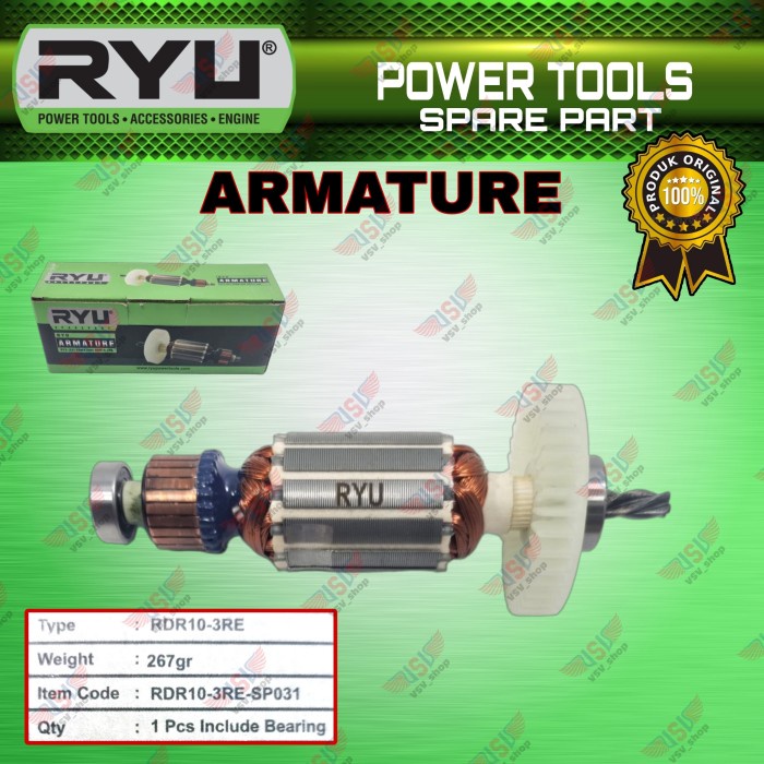 Ryu Armature Bor 10Mm Rdr10-3Re Angker Mesin Bor Ryu Pertukangan