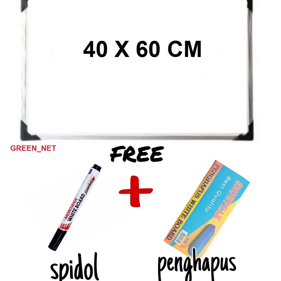 

QKMF9319 Ready Stok Papan Tulis Spidol dan Kapur Whiteboard / Blackboard Ukuran 40X60 (FREE SPIDOL DAN PENGHAPUS)