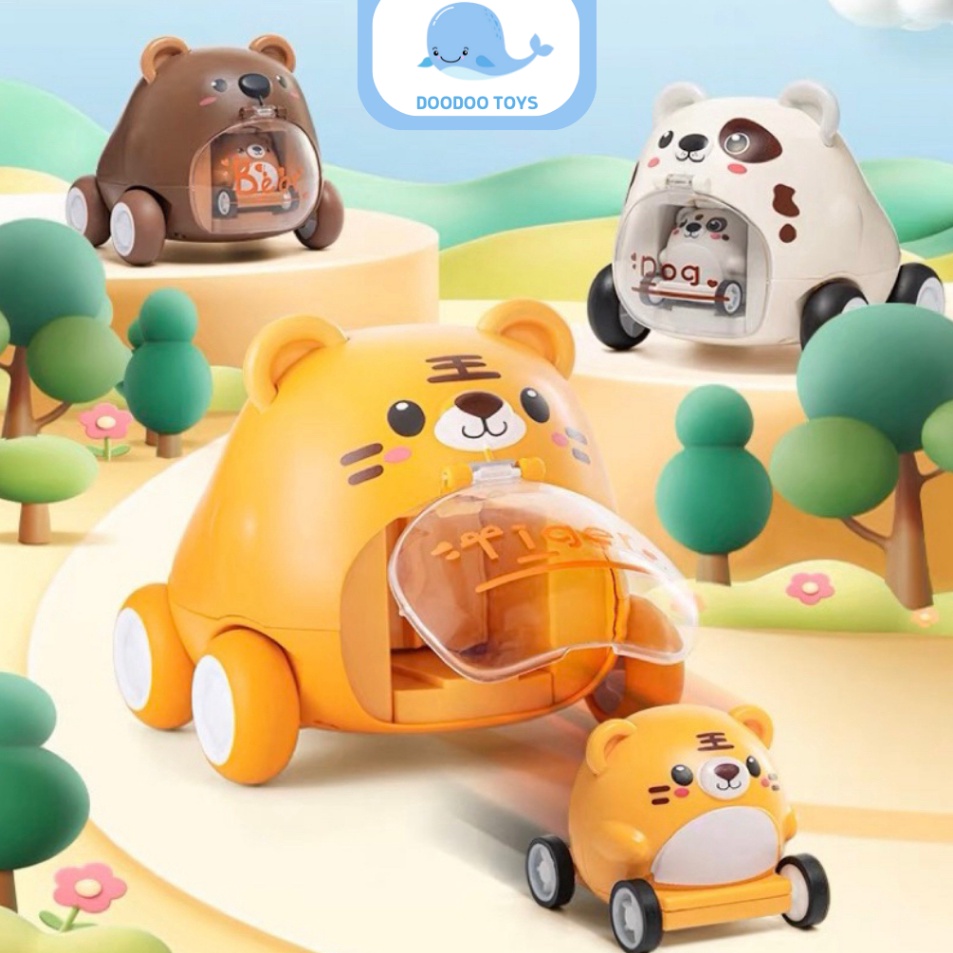 ・ Hg Mainan Anak Laki Laki Beruang Anjing Harimau - Mobil Mobilan Hewan Lucu Inertial Ejection - Mai