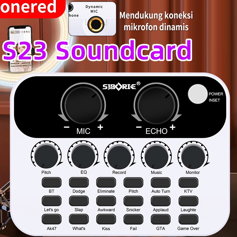 Best product onered S23 Sound Card Mixer Bluetooth for phone PC soundcard Audio USB External FWC