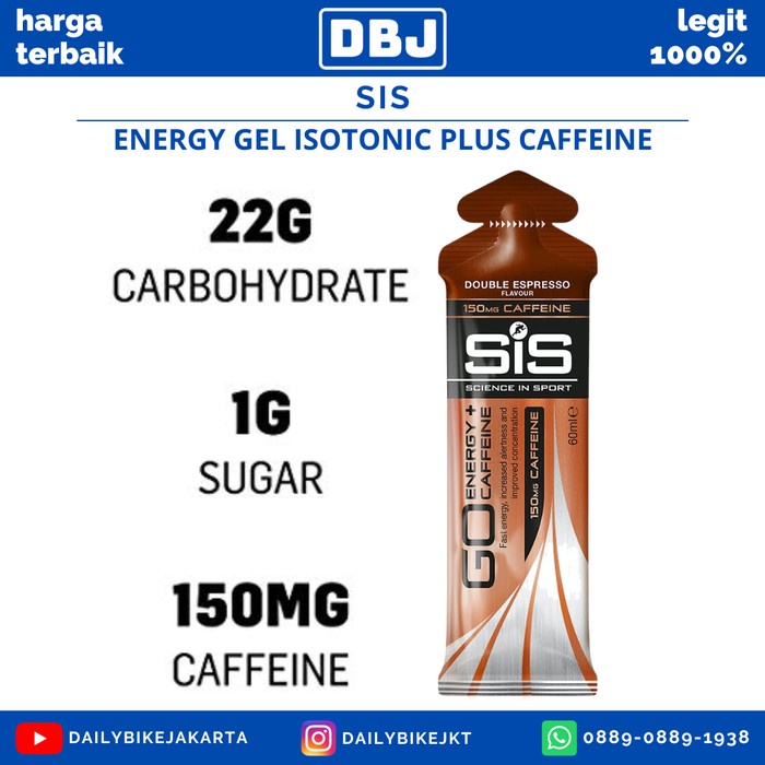 Sis Energy Gel Isotonic Plus Caffeine 150Mg Minuman Energi Gel 60Ml $12