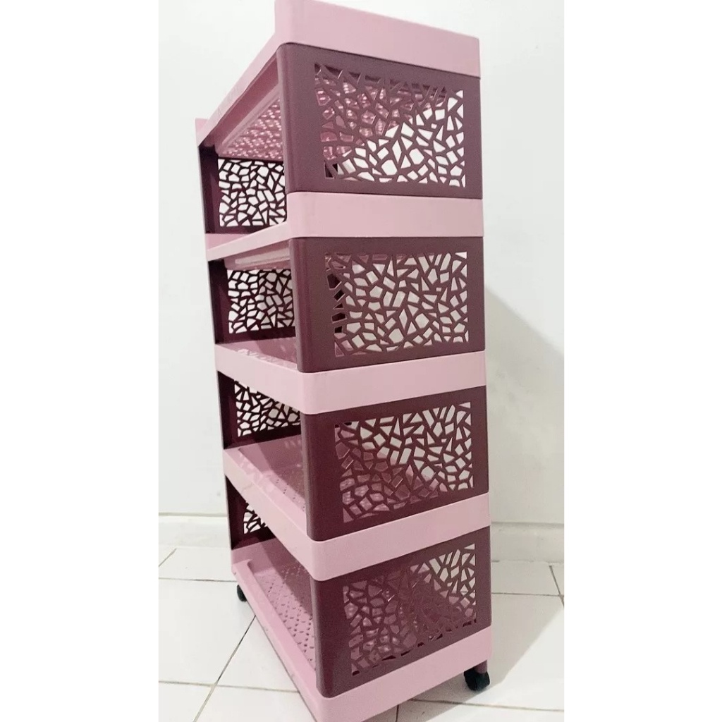 Rak Susun Rak Serbaguna Rak Plastik Roda Fawsline