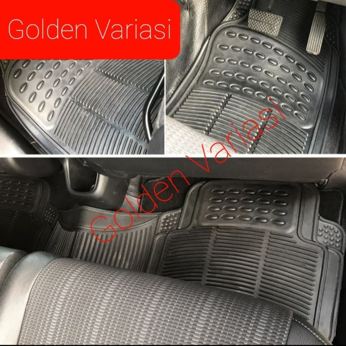 Karpet Karet Hitam 4 Potong / 3 Baris Mobil Calya terpercaya
