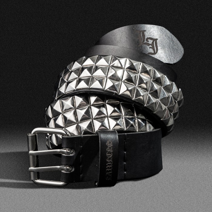 LAWLESS - VISERION STUDDED LEATHER BELT - CHROME