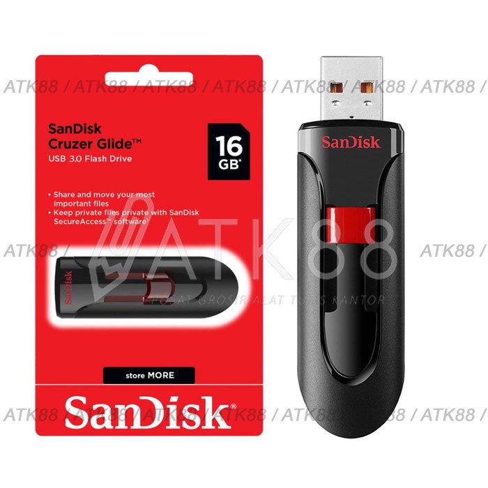 

Flash Disk Usb 3.0 Sandisk Cruzer Glide Cz600 Flash Drive 16 Gb