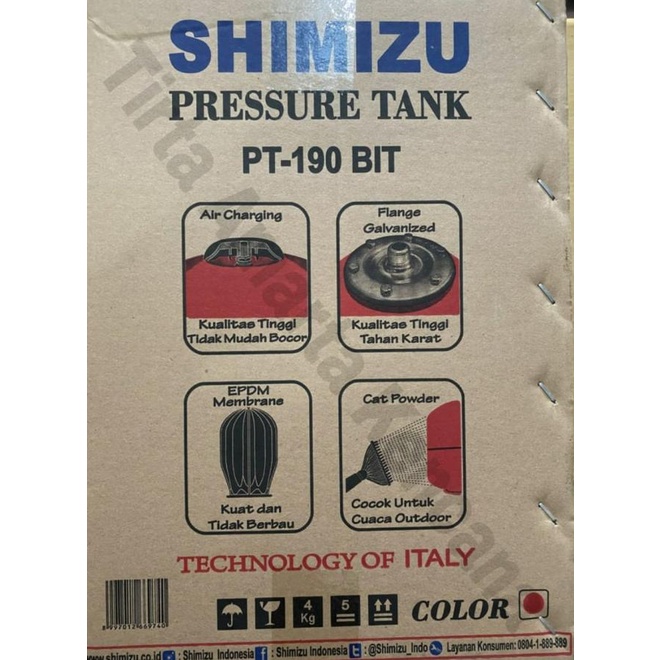 Pressure Tank Pt-190 Bit/ Tangki /Tabung Shimizu Pt-190 Bit/ Pt-190Bit