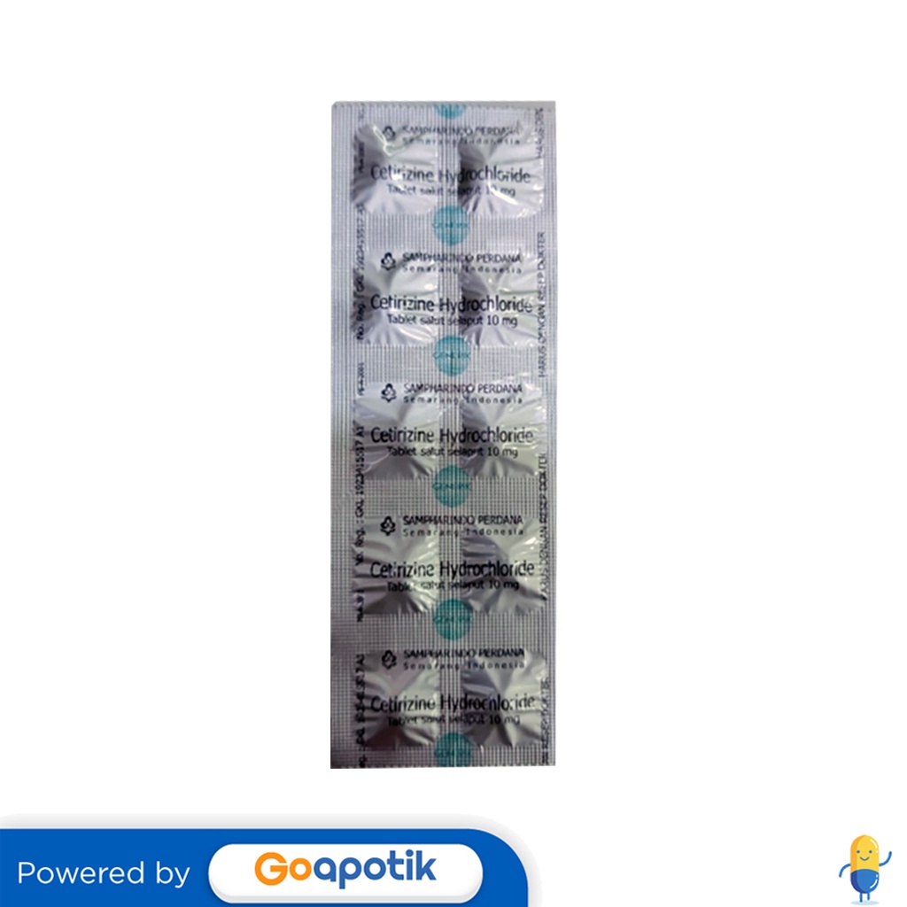 CETIRIZINE HYDROCHLORIDE SAMPHARINDO 10 MG STRIP 10 TABLET