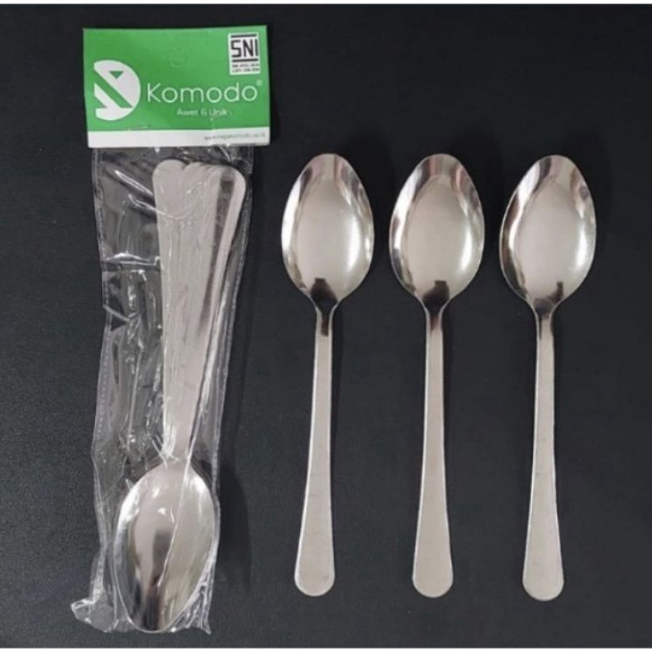 Murah KOMODO Sendok Garpu Makan Stainless Steel Original Tebal  ( 1 PACK ISI 6 PC )