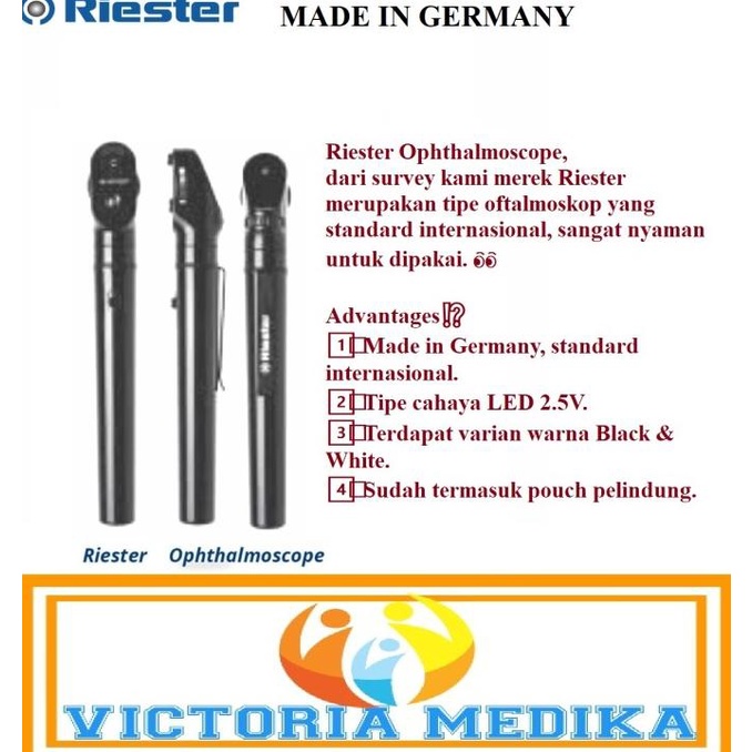 Produk Terbaru Original Oftalmoskop Riester - Ophtalmoscope Oftalmosko Made N Germany