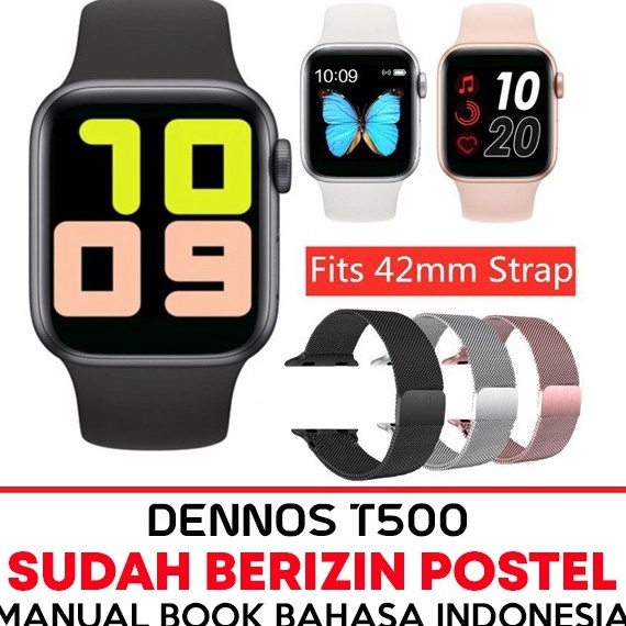 ' FQ Dennos T500 T55 Smart Watch Jam Tangan Bluetooth Sport Fitness Pedometer Heart Rate Ready Stok-
