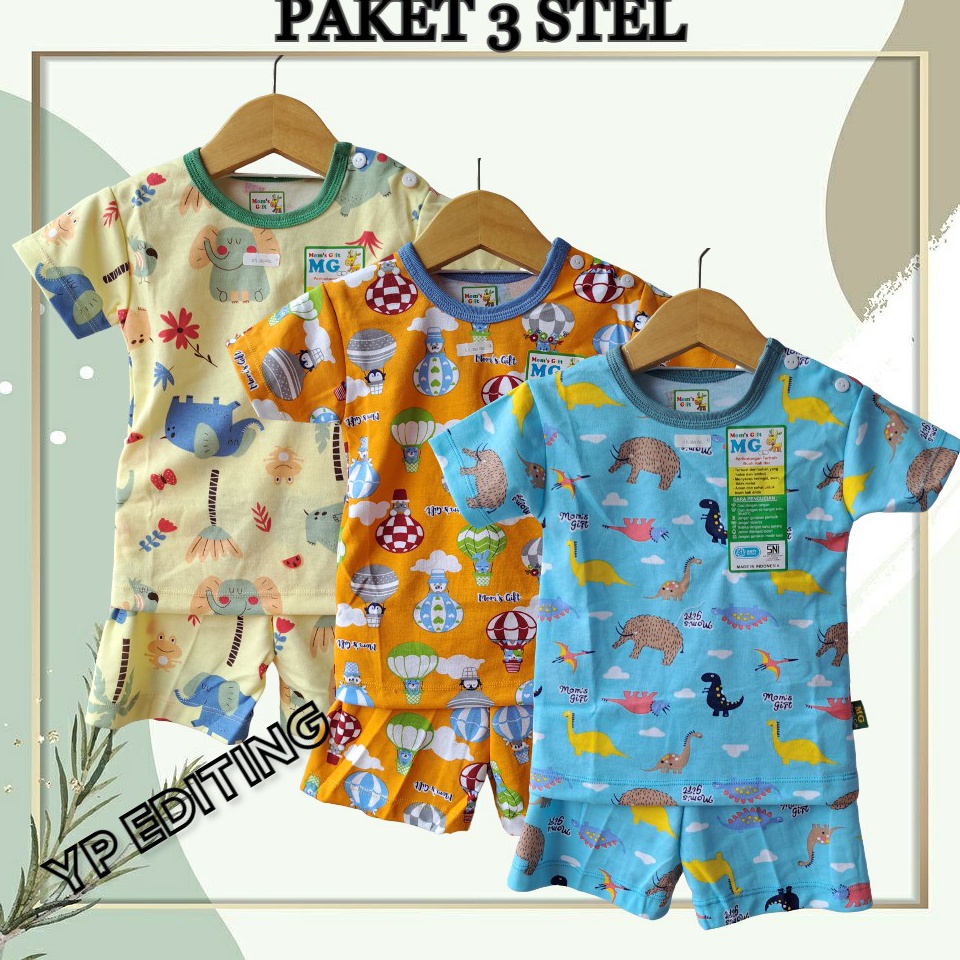 Viral.. 3 STEL STELAN ANAK BAJU PENDEK MOMS GIFT