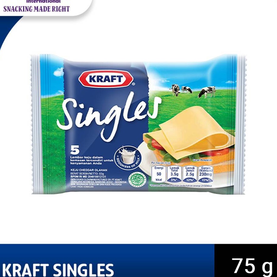 

Super Promo Kraft Keju High Calcium Singles 5 Slice 75g Untuk Burger dan Camilan