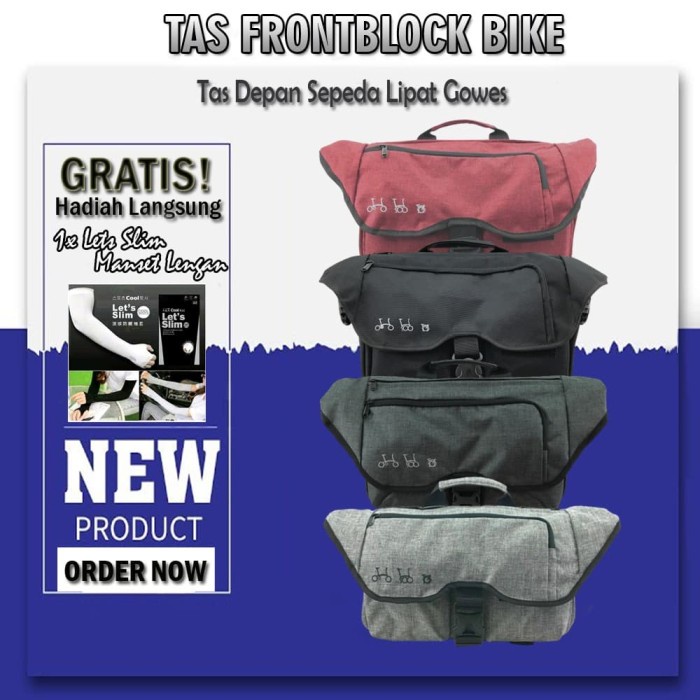 Best Seller" Tas Brompton Seli Front Block Bag Besar - Black ( Bonus Hadiah )