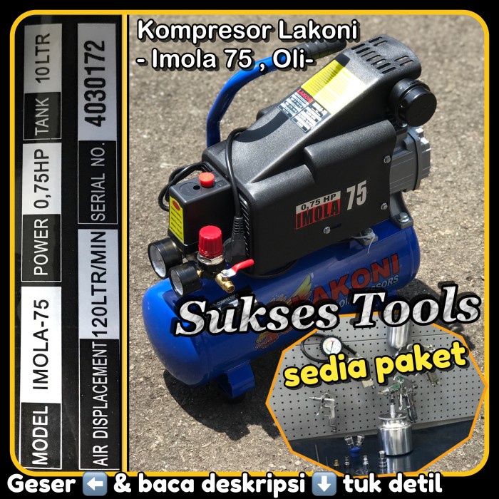 Terlaris Kompresor Angin Lakoni Imola 75 Imola75 Kompressor Listrik 3/4 Hp 10 L