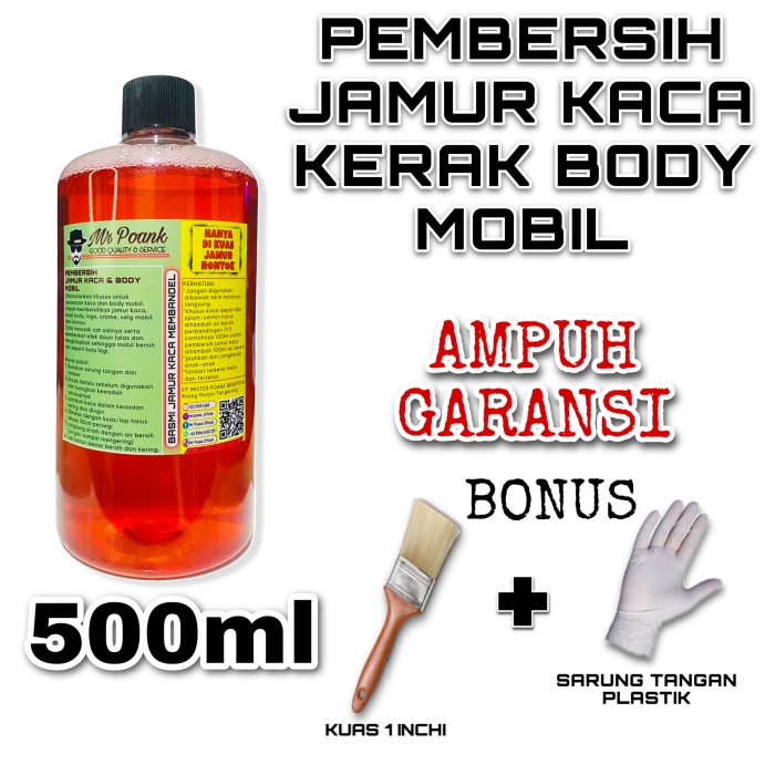 PEMBERSIH KERAK JAMUR KACA DAN BODY MOBIL MR POANK 500ML