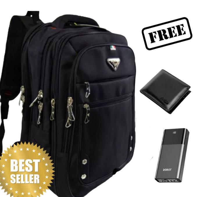 (BANYAK BONUS)Tas Polo Milano Impor Tas Ransel pria PM240-18'' Polyester Nylon 0riginal/Tas Ransel P