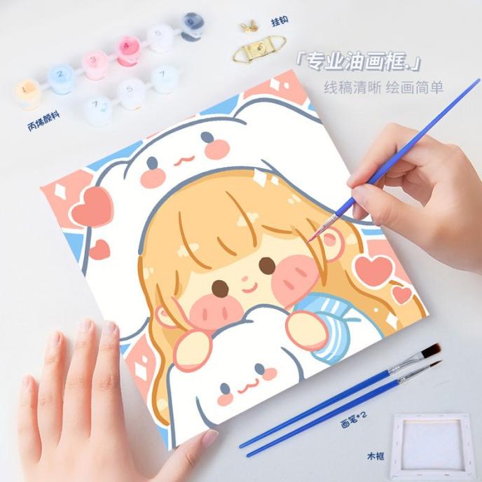 

}}}}}}] TERBARUU 30X30 Canvas Painting By Number / Melukis Mewarnai Kanvas