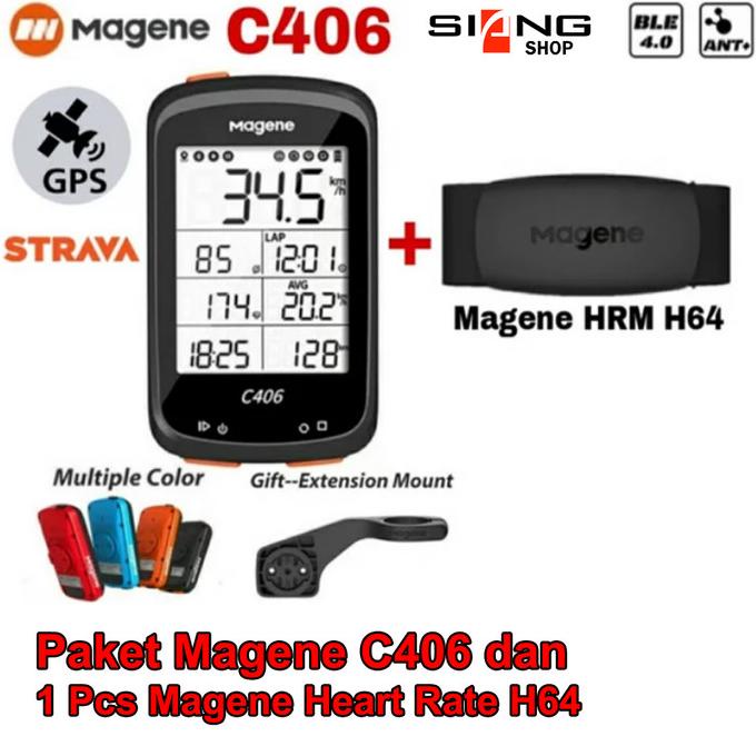 ] Cyclocomp / Speedometer sepeda Magene C406 bundling Magene Heart Rate
