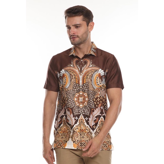 Sale Moc Kemeja Batik Pria Lengan Pendek Modern Fit Sharpaka-Brow