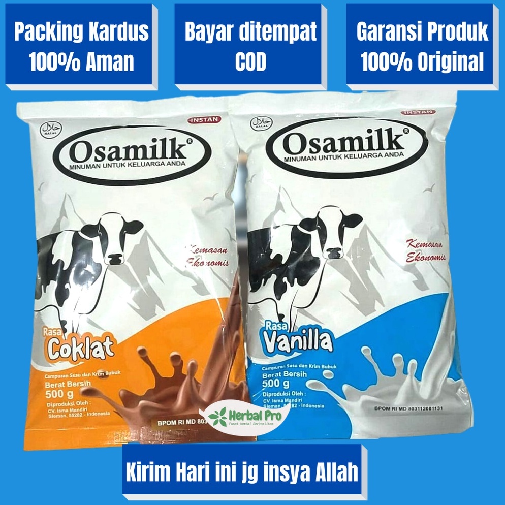 

NFRD7788 OSAMILK SUSU PENGGEMUK BADAN (GRATIS KARDUS) ORIGINAL 100% RASA COKLAT DAN VANILLA BISA COD