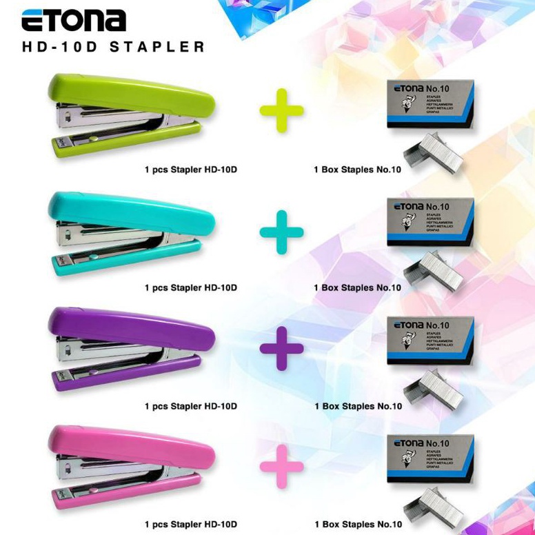 

9.9 Brands Festival Stapler Etona HD10D + ISI WARNA BARU. Paket lengkap ekonomis