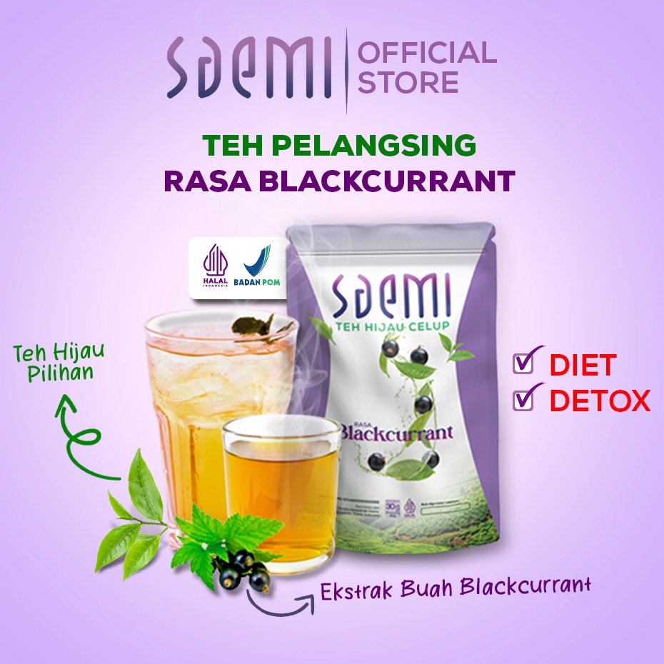

Ready Stok Saemi Teh Hijau Pelangsing Diet Detok Rasa Blackcurrant Slimming Tea Minuman Penurun Berat Badan Pengecil Perut Bpom