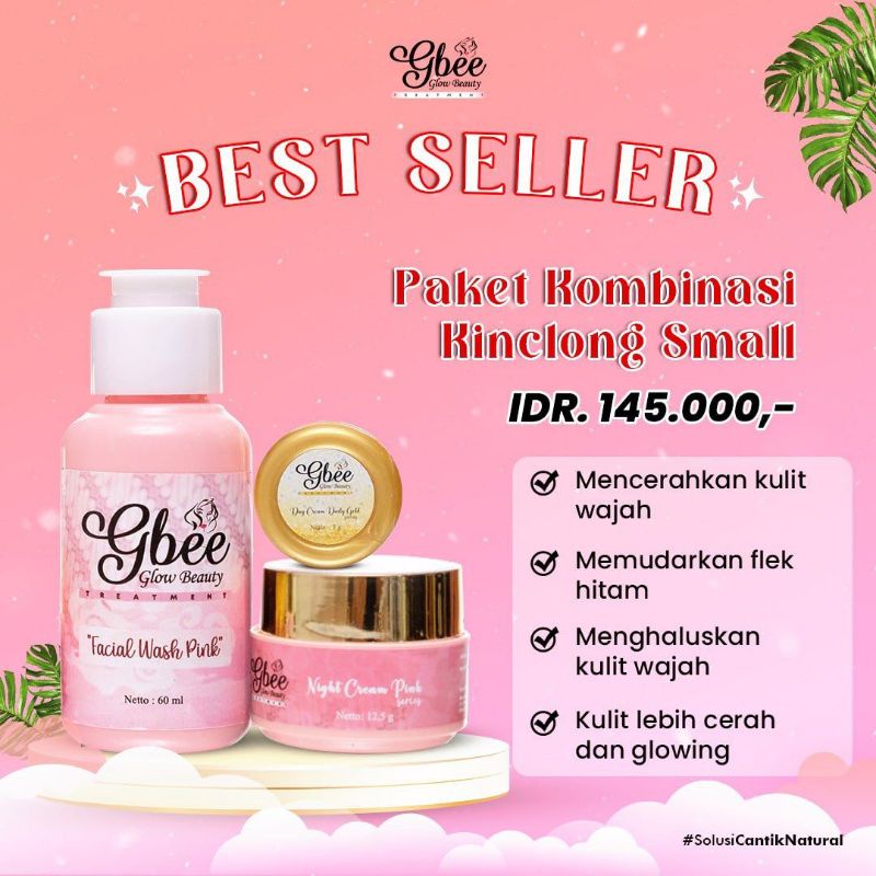 Paket Kombinasi Kinclong Small Gbee Glow Beauty(Mencerahkan,Menghilangkan flek hitam, Hasil glowing)