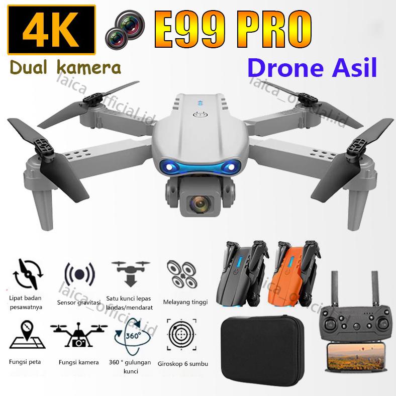 BUS307 [BATERAI GRATIS] 2023 TERBARU DRONE E99 PRO MINI DRONE DUAL KAMERA DRONE MINI RC 4K HD KAMERA
