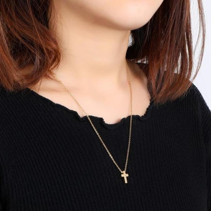 Kalung Salib Wanita Simple Kecil Minimalis | Kalung Salib Cantik Mewah