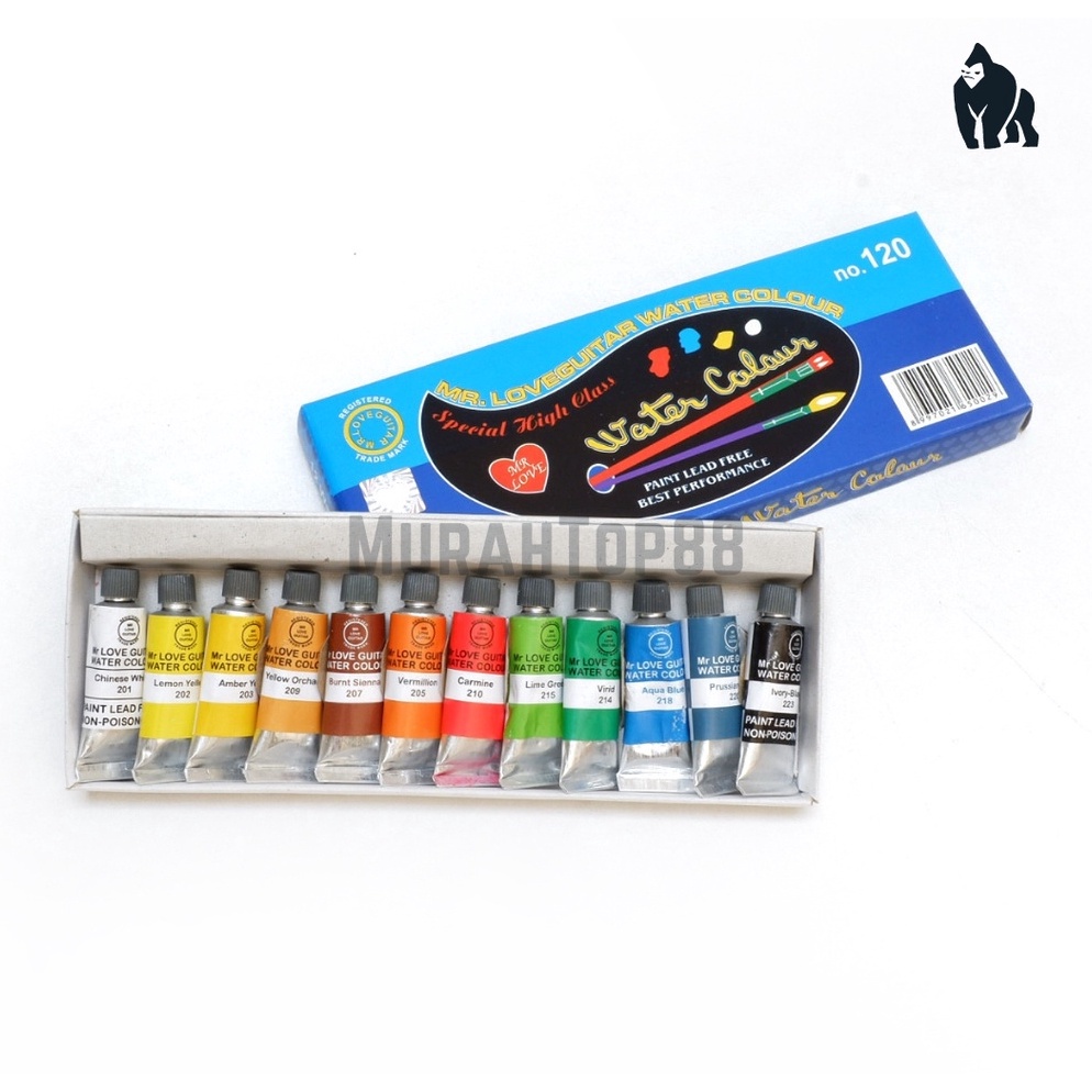 

MEN SALE Cat Air Guitar No. 120 Besar / Cat Lukis Mr. Loveguitar 12 Warna Water Colour