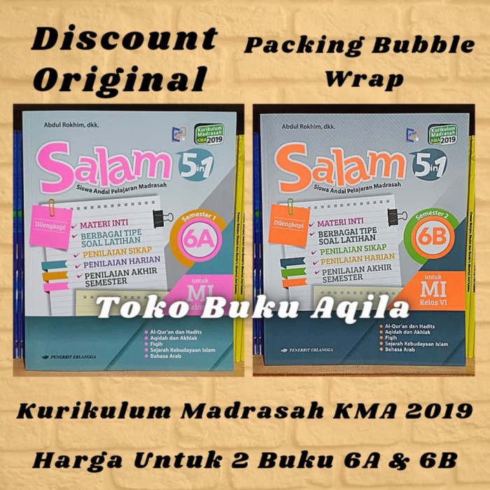 HOT SALE PAKET SALAM 6A & 6B KELAS 6 MI KMA 2019 BUKU ERLANGGA SALAM 5 IN 1 ORI TERBARU