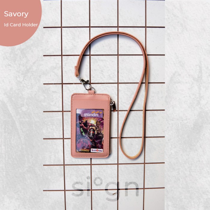 

TERMURAH Sign - Savory Id Card Holder/Lanyard - Peach
