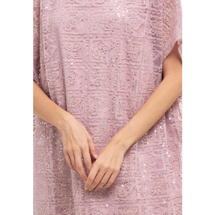 CHIC SIMPLE SEQUINED LACE KAFTAN