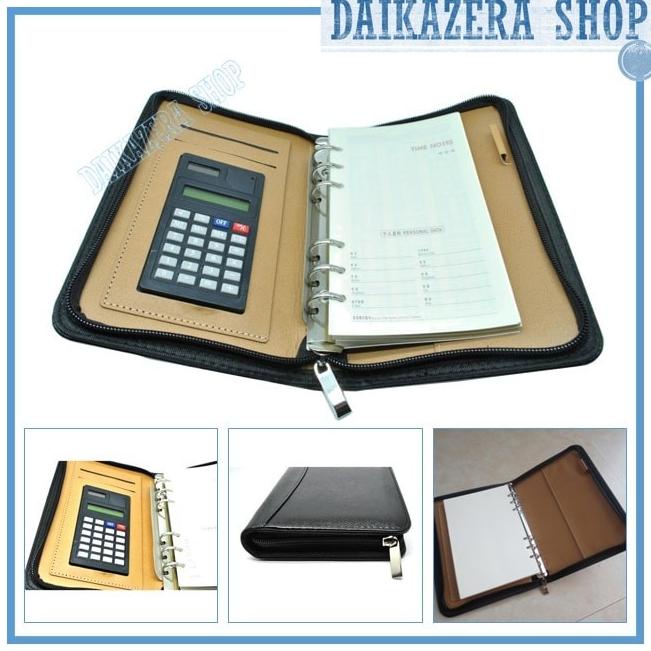 

Buku Catatan Binder Note Cover Kulit + Kalkulator