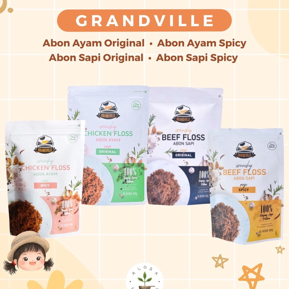 

12.12 Brand Grandville Abon Sapi Ayam Crunchy – Abon Anak Non MSG Halal MPASI !