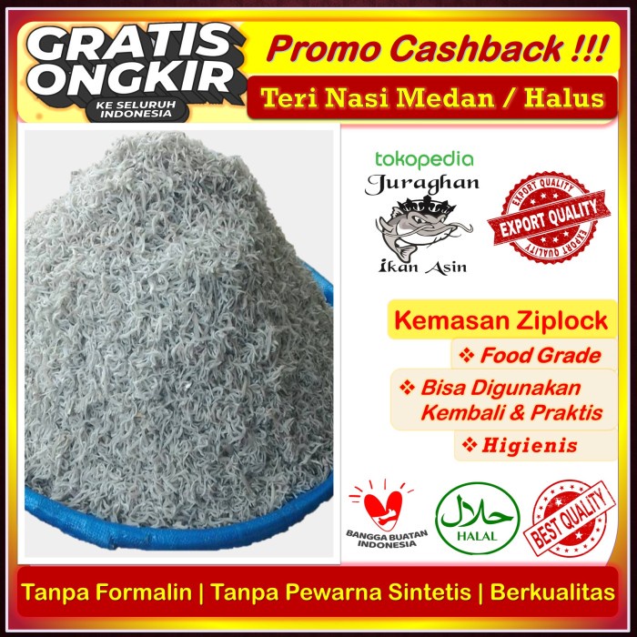 

Ikan Asin Teri Nasi Medan Putih TerEnak Kualitas Export di Tangerang
