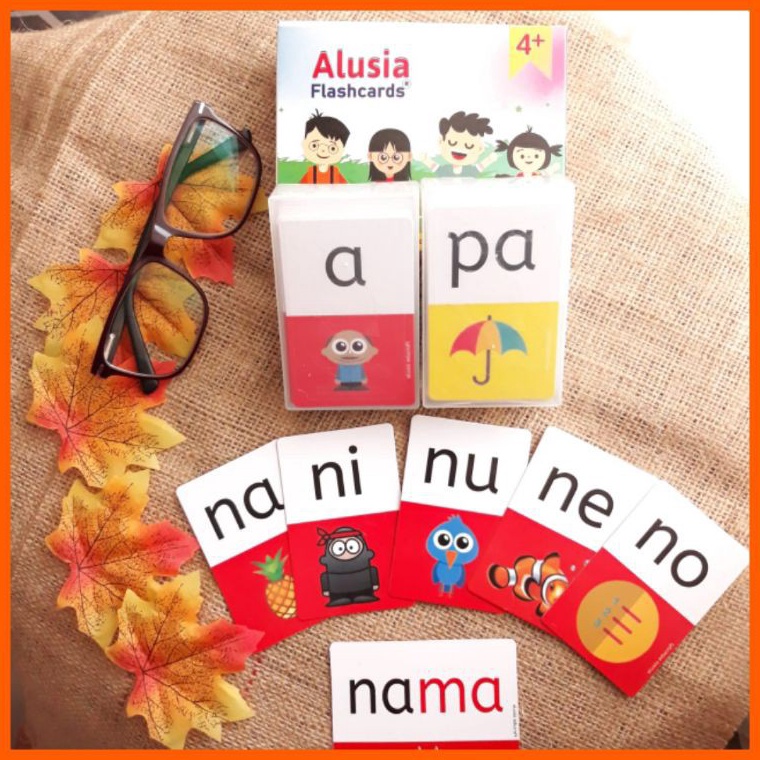 Terbaru.. Flash Card Edukasi Anak Belajar Baca Suku Kata Membaca Tanpa Mengeja Montessori Mainan Edu