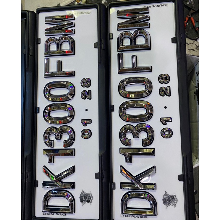 Best Terlaris Plat nomor huruf timbul mobil / plat nomor chrome timbul segilima Laris