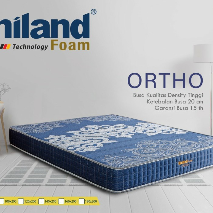 Terlaris Kasur Uniland Ortho 90X200 Cm Tebal 20 Cm Orthopedic Kasur Firm