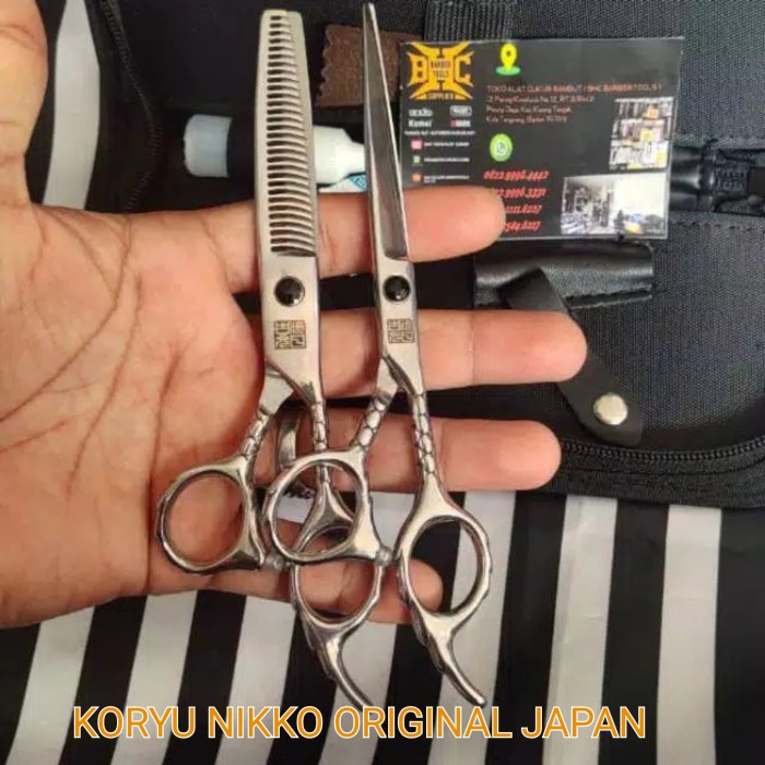 [Ori] Koryu Nikko Gy500 Black Original Japan Gunting Potong Rambut Penipis Berkualitas