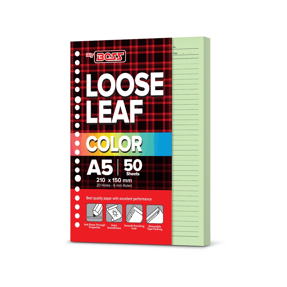 

[BMS Tangerang] BigBoss Loose Leaf 50 A5 Hijau