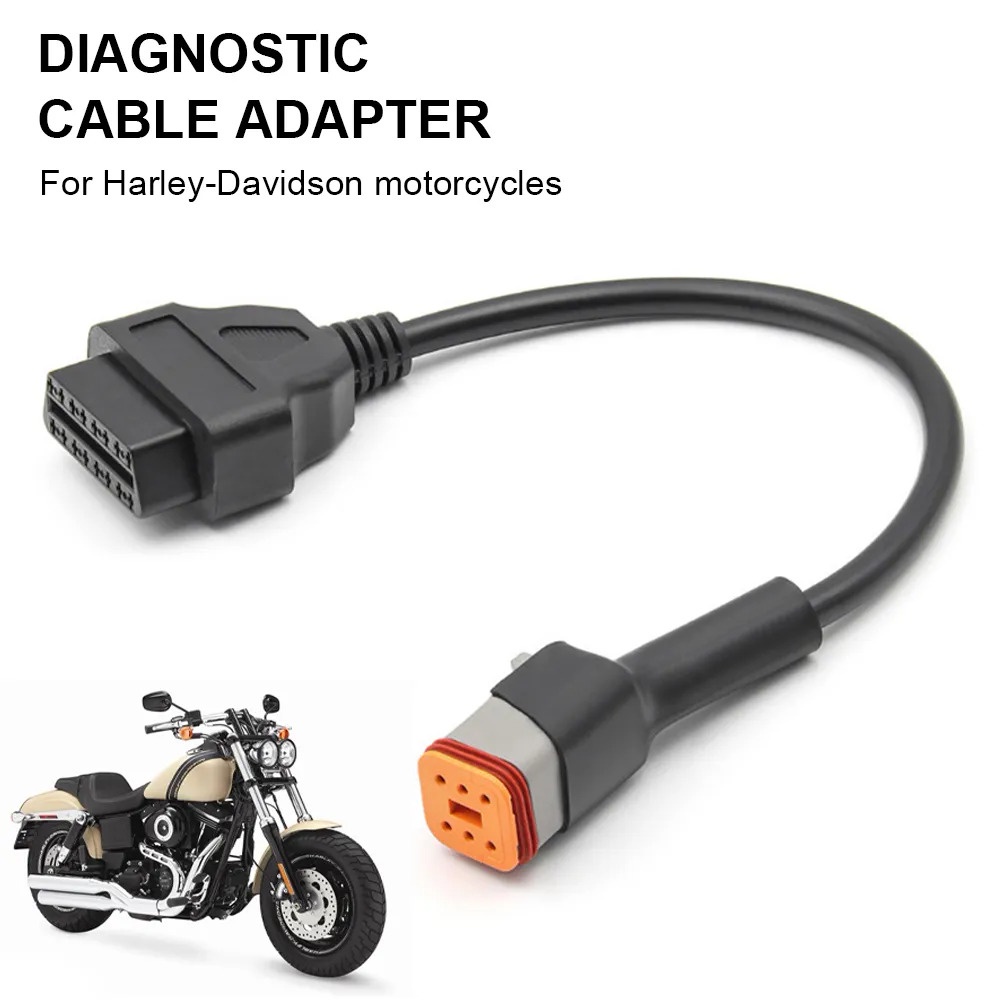 ❤Motorcycle 6Pin To OBD2 Adapter OBD2 Diagnostic Scanner Adapter Cable ELM327 OBD Scanner For Harley
