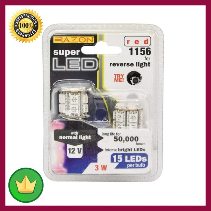 ✨New Set Lampu Mundur Mobil Led 3W 2 Pcs 1156 - Merah Diskon