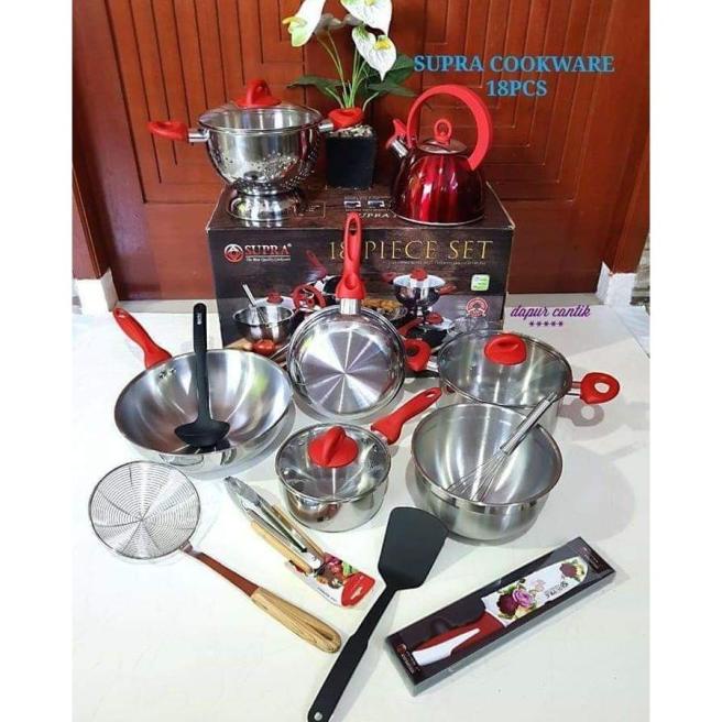 Supra Stainless Set 18 Pcs. Panci Set Supra Stainless 18 Pc