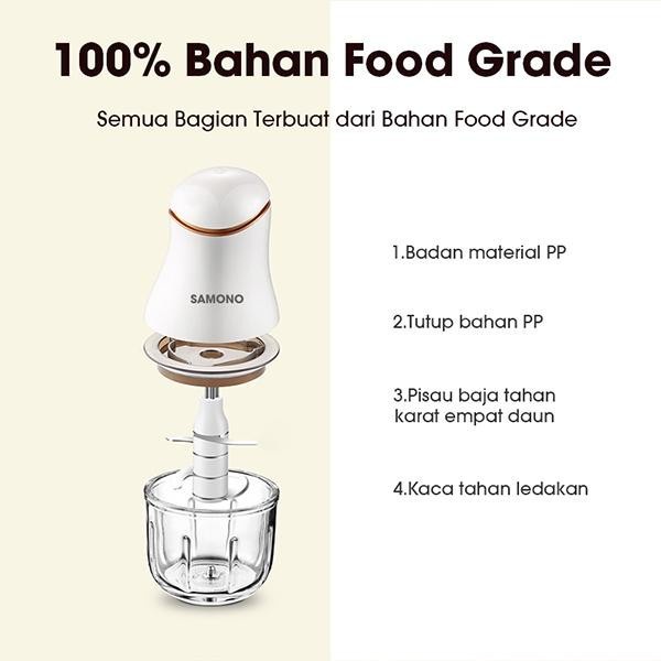 SAMONO SW099 Mini Chopper Daging Buah Meat Blender Elektrik 200W