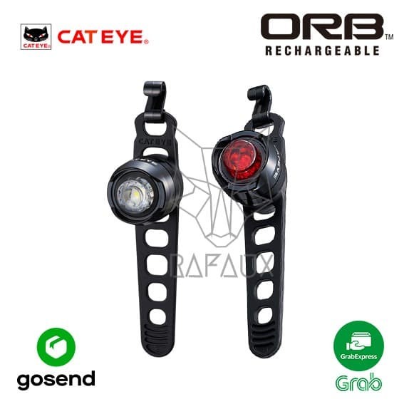 ✨Ori Cateye Orb Rechargeable Lampu Depan Belakang Sepeda Led Limited
