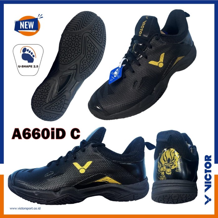 [Best Seller] Sepatu Badminton Victor A660Id C - A 660 Id C Black Original Terbaru
