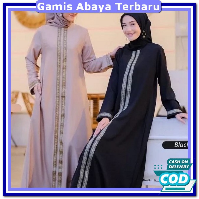 Gamus Hitam Polos Premium Gamies Polos Ld 140 Import Baju Gamis Remaja Kekinian Jumbo Mewah Gmis Mur