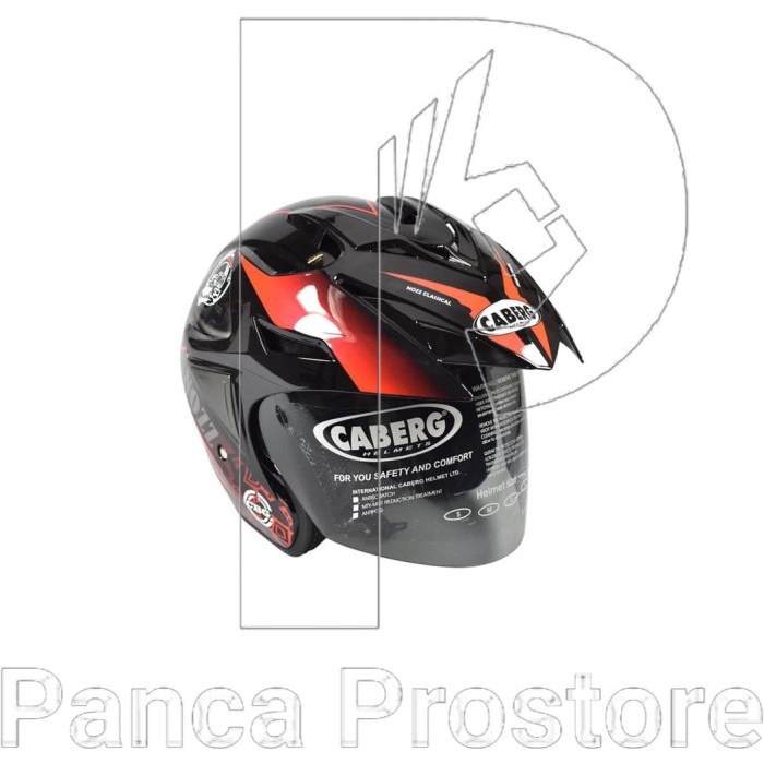 ✨New Caberg Nozz Helm Half Face Motor Motif - Hitam Bisa Sameday