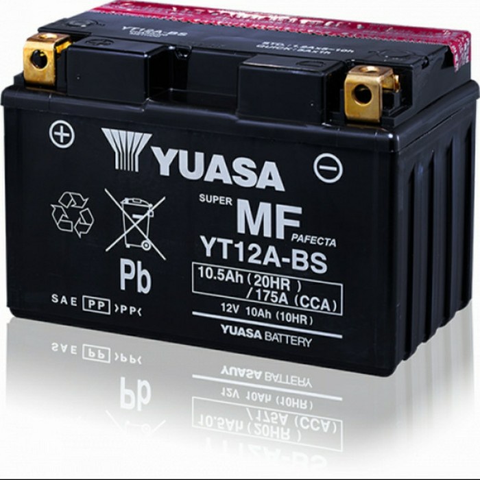 [Baru] Aki Motor Kawasaki Er6 Yuasa Yt12A-Bs 12V-10Ah Original Yuasa Terbatas